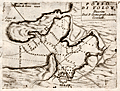 Rare plan of Toulon Bay, France by F. Coronelli