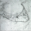 Antique chart of Nantucket, Mass. and Nantucket Sound.