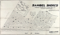 Antique cadastral map of proposed subdivision "Sanibel Shores" .