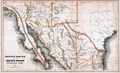 Antique map with names and boundaries of North American native tribes.