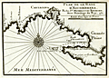 Old nautical chart of Cartagena Spain.