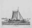 Etching of Dutch ferry (Veerpont) by Groenewegen