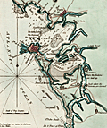 Original antique map of Cadiz Harbor, Spain by John Luffman.