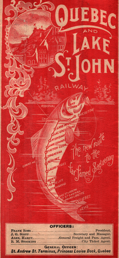 Fine cover with a fish bearing a railway route map.