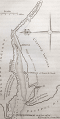 Engraved map of Columbia River by John Melish from 1822.
