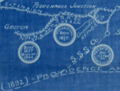 Antique cyanotype (blueprint) New York Railroad.