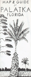 Map of Palatka Florida, by commercial artist John Bailey  ca. 1965