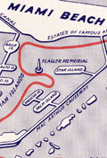 Map for Uncle Sam cruise tour Biscayne Bay, Miami, Florida.