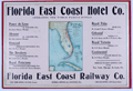 Advertising map for Flagler's Florida East Coast Railway and Hotels.