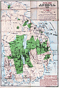 Map of the eastern portion of Mount Desert Island by Waldon Bates.