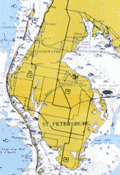 Smiley's pictorial fishing map/print of southern Florida.