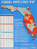 Florida Population map for 1991 by Kiplinger.