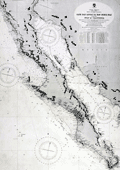 Antique 1925 nautical chart of Baja California and Gulf of Cortez.