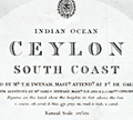 Admiralty chart of south Sri Lanka (Ceylon) published in 1858.