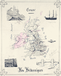 Manuscript French map "Iles Britanniques" or British Isles.