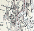 Map of the "inside route" or Intracoastal Waterway in Florida/