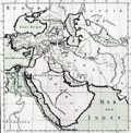 Antique engraved map of the empire of Cyrus the Great.