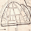 Manuscript plan of Chalon sur Saone in France.