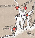 Manuscript map of tribes Massachusetts, Rhode Island.