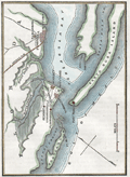 Small map of Santa Rosa Island and Pensacola Bay, Florida.