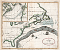 Original antique chart of the Gulf Stream by Benjamin Franklin