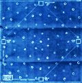 Blueprint document with airfield protection map.