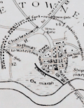Rare unrecorded historical map of Cambridge, Massachusetts.