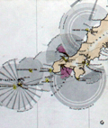 Large 1863 chart of British lighthouses and lightships.