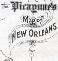 Lithographed map from 1901 of New Orleans published by newspaper.