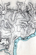 Map of Koheroa Ridges during the Maori War of 1860 - 1861.