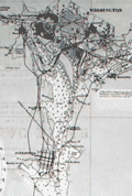 Nautical chart of the Potomac River by the British Admiralty.