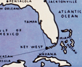 Rare WPA funded pictorial map The Coral Isle of Key West.