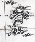 Early map of the Penghu Islands after de Mailla in 1721.