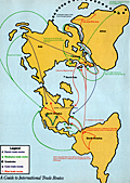 Thematic, pictorial, world map for dope growing and manufacture.