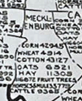 Thematic advertising map of North Carolina and of South Carolina.