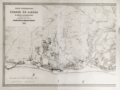 Old scarce extra-large antique map of Lisbon, Portugal from 1884.