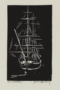 Linocut nautical print of USS Constitution by Admiral Bowling