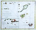 Rare antique nautical chart of St. Barts, St. Martin, and Anguilla