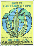 World Cannabis March on the U.N. poster from May, 1984 by Franzen.