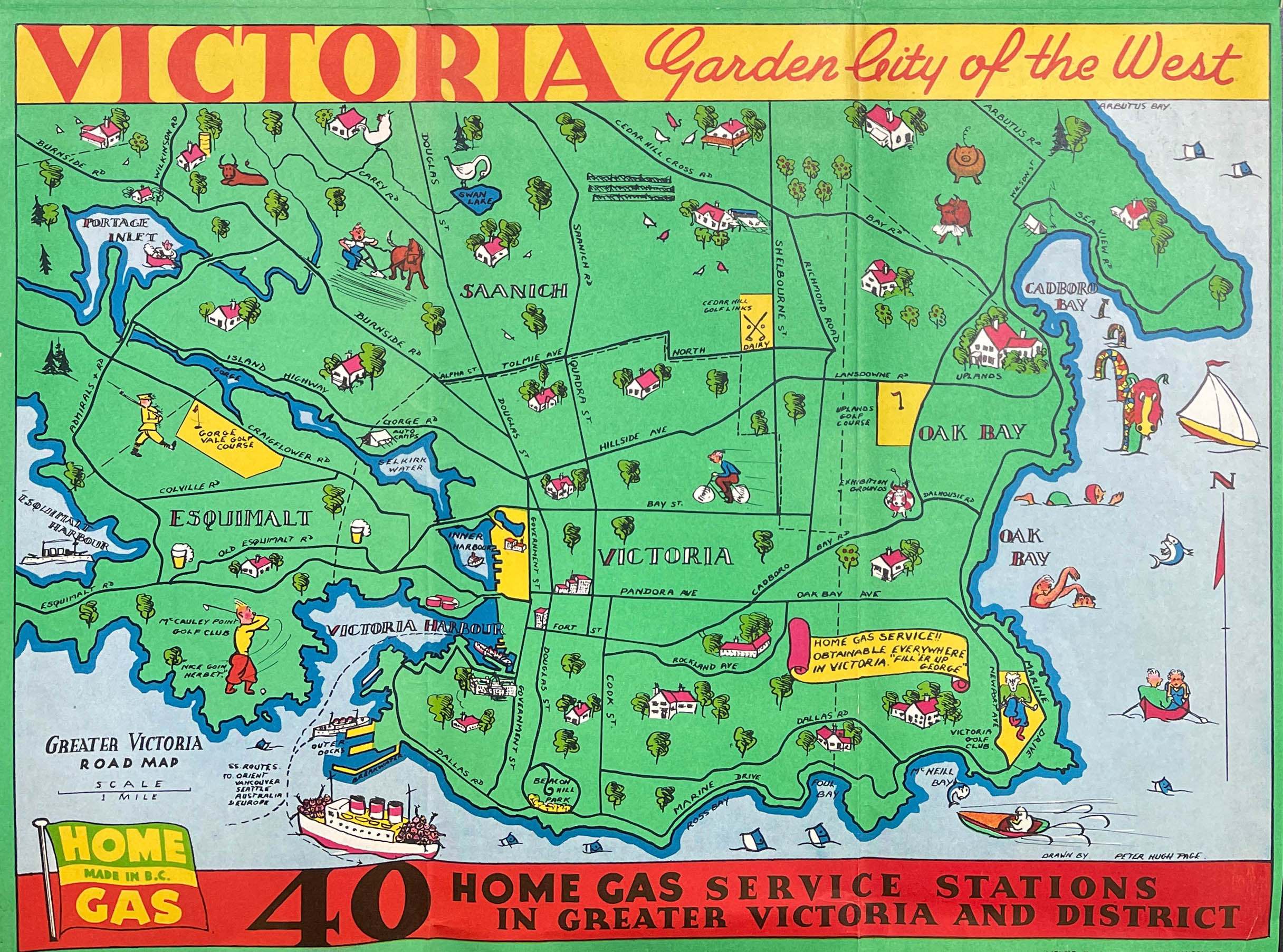 Hugh Page pictorial map of Victoria from 1936.