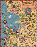 Map or cartograph of the Monterey Bay Region by Ruth Taylor.