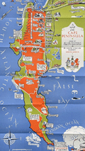 Boyle's pictorial map of the Cape Peninsula in South Africa.