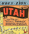Humorous pictorial map of Utah by Jolly Lindgren.