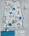 Pictorial maps of the states of Alabama and of Georgia by Johst.