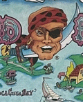 Official Souvenir Map of Treasure Island Florida from 1992 by Banana.