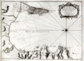 Rare old antique French nautical sea chart of Bay and Gibraltar