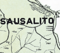 Original Hiking Map of Marin County California, 1931.