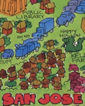 First Silicon Valley Advertising Pictorial Map by Hillam, 1981.