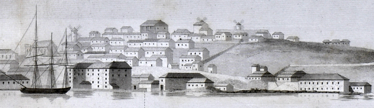 1825 view of Port Jackson, Sydney, Australia by Touanne.