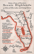 Ephemera note card for Florida's Scenic Highlands ca. 1930.